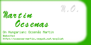 martin ocsenas business card