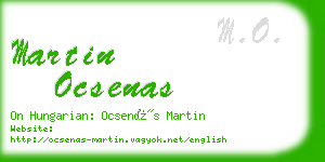 martin ocsenas business card